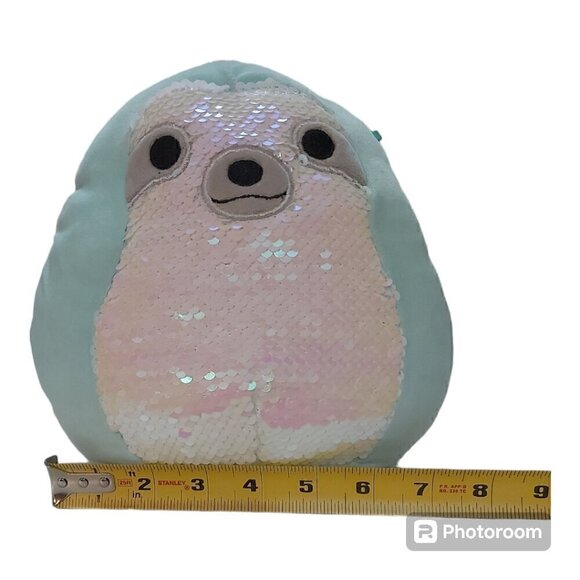 Squishmallow Aqua The Sloth Sequin Edition - 8 Inches Tall - Picture 7 of 9